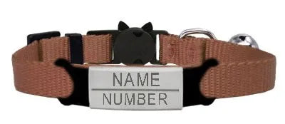 Collier pour Chat Personnalisé - Marron / Argenté