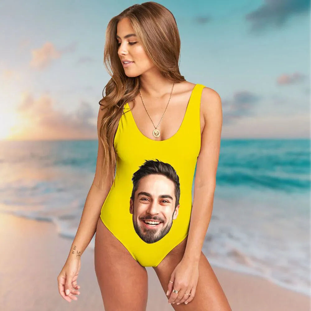 Maillot de Bain Personnalisé - Jaune / XL