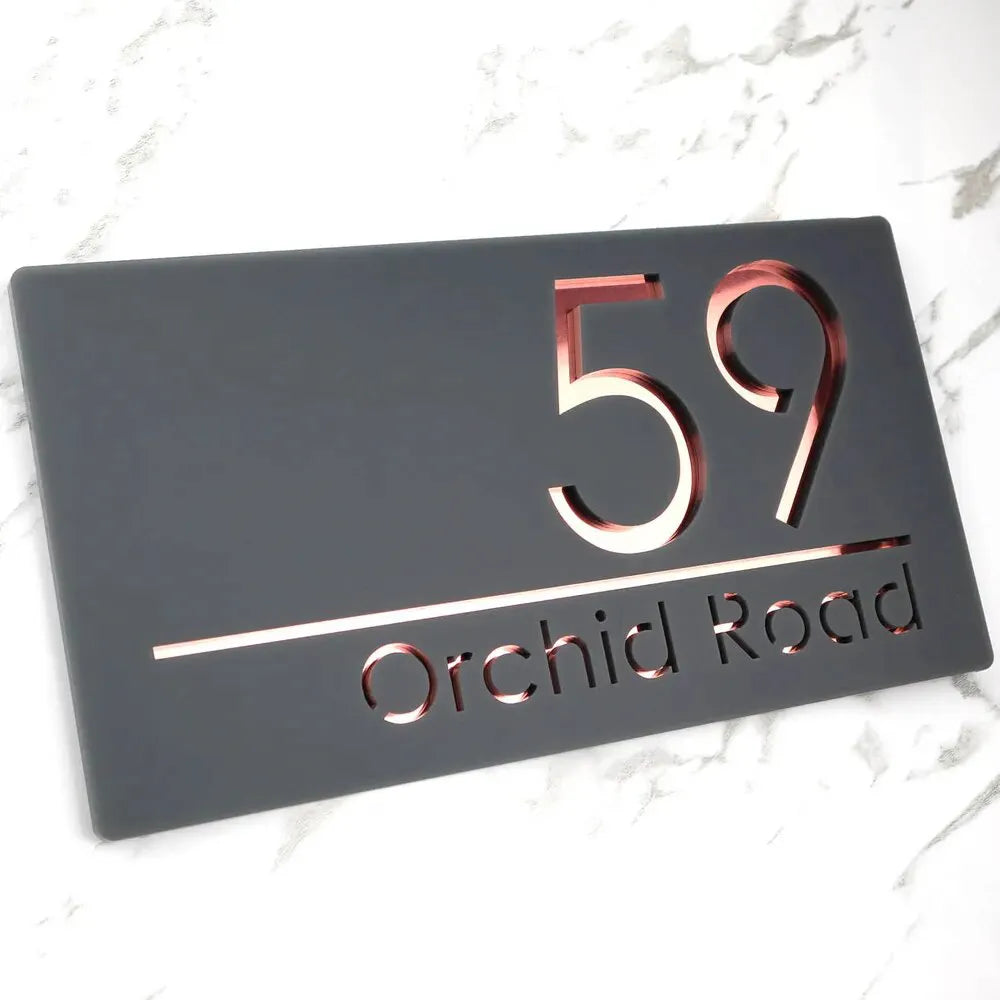 Plaque Adresse Maison - 1 / Or Rose