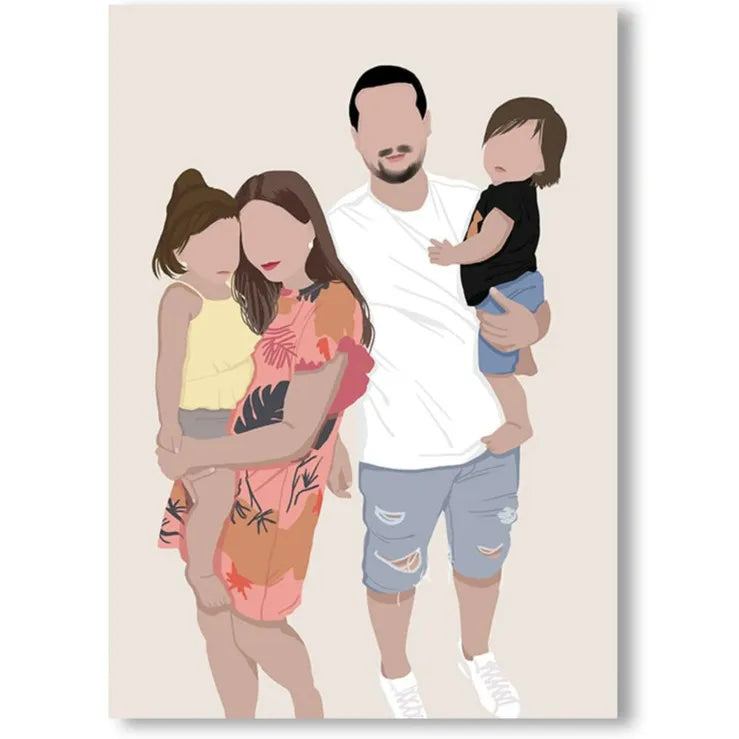 Toile Personnalisée Famille - 60X80cm / 4