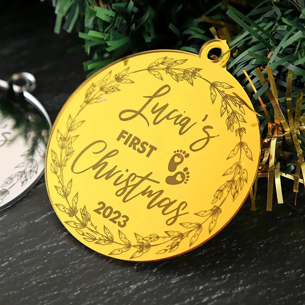 Boule Noël Personnalisée - Miroir Doré