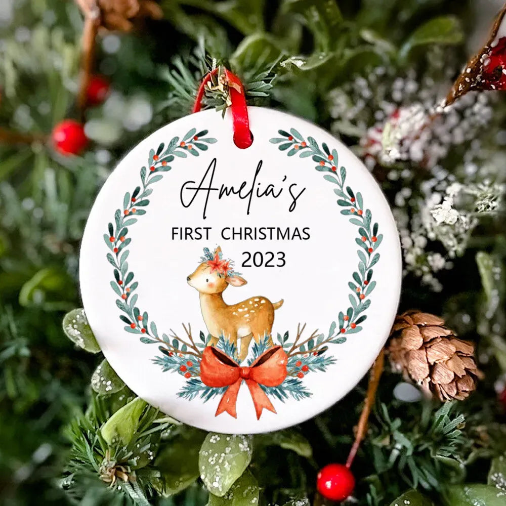 Boule Noël Personnalisée Prénom - Cerf