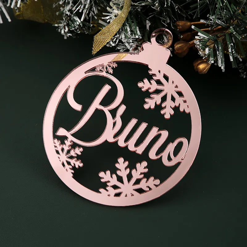 Boule de Noël Personnalisée Prénom - Or rosé - Miroir