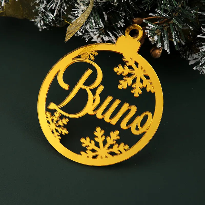 Boule de Noël Personnalisée Prénom - Or - Miroir