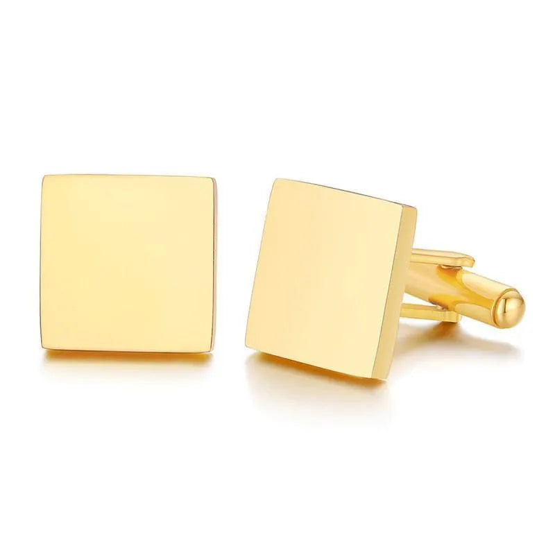 Boutons de Manchette Personnalisés - Carré doré