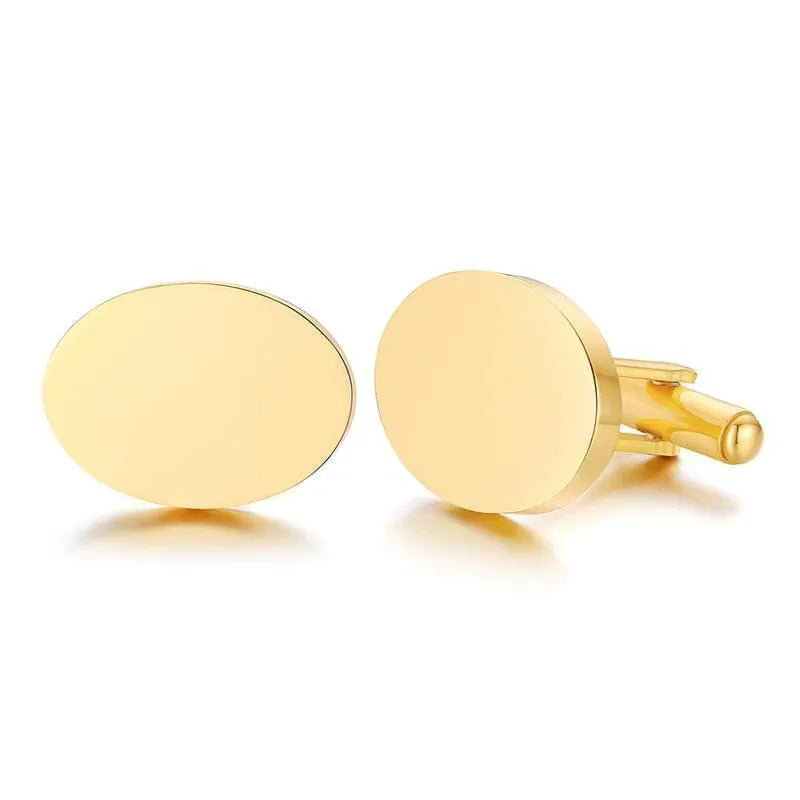 Boutons de Manchette Personnalisés - Ovale doré