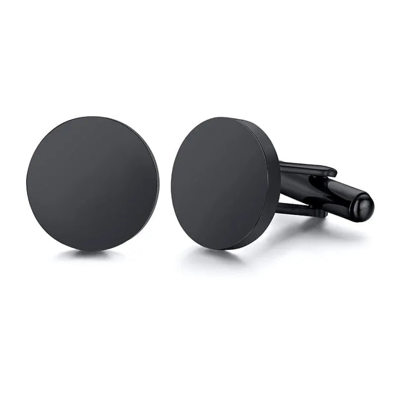 Boutons de Manchette Personnalisés - Rond noir