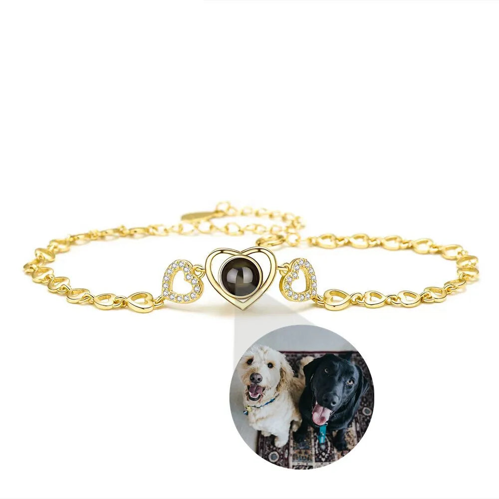 Bracelet avec Photo à l'intérieur - Or / Argent 925