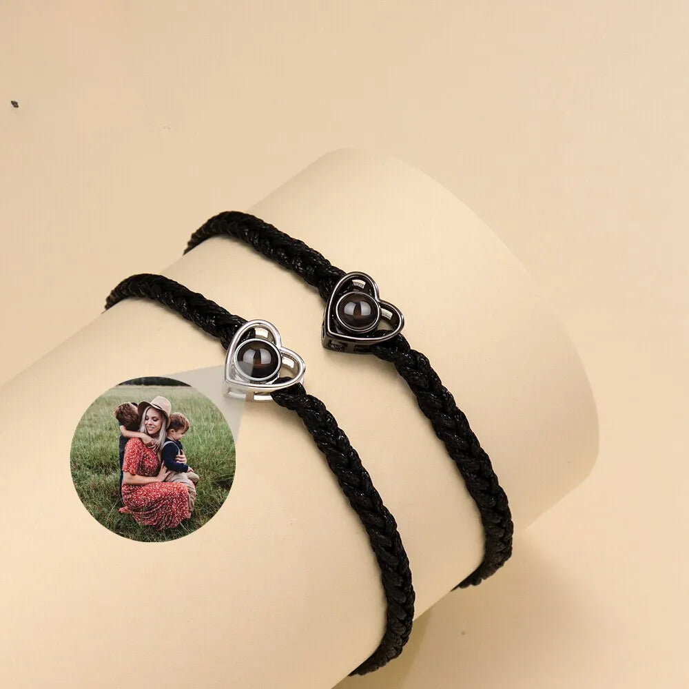 Bracelet avec Photo Projection - Noir et Noir / Cuivre