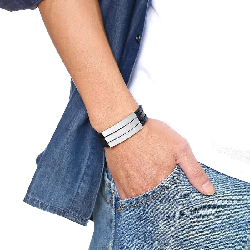 Bracelet Cuir Homme Personnalisé - Bracelet Cuir Homme Personnalisé
