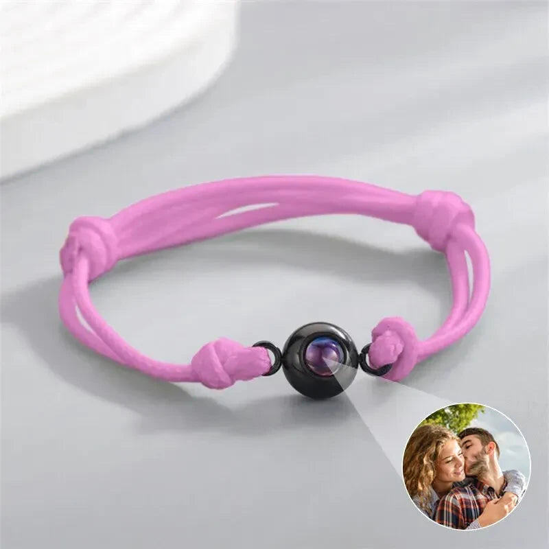 Bracelet de Projection Photo Personnalisé - Rose / Or