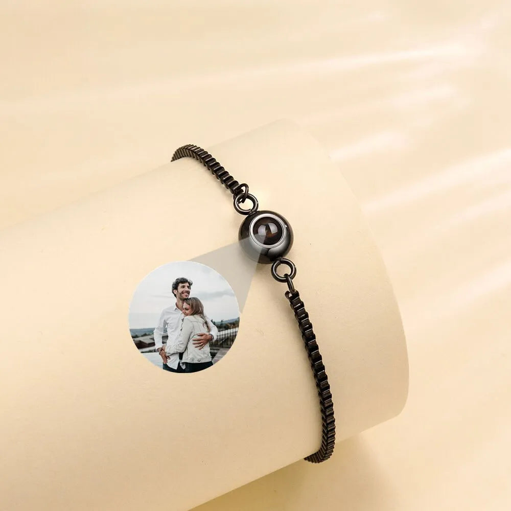 Bracelet Homme Personnalisé Photo - Noir
