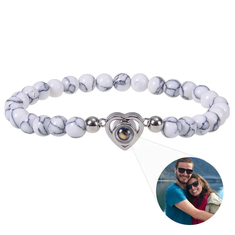 Bracelet Perle Photo - Marbre