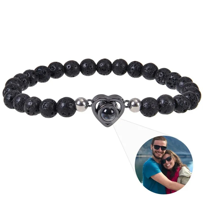 Bracelet Perle Photo - Noir