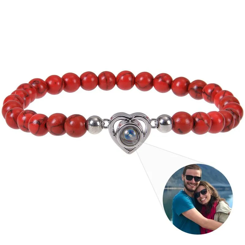 Bracelet Perle Photo - Rouge
