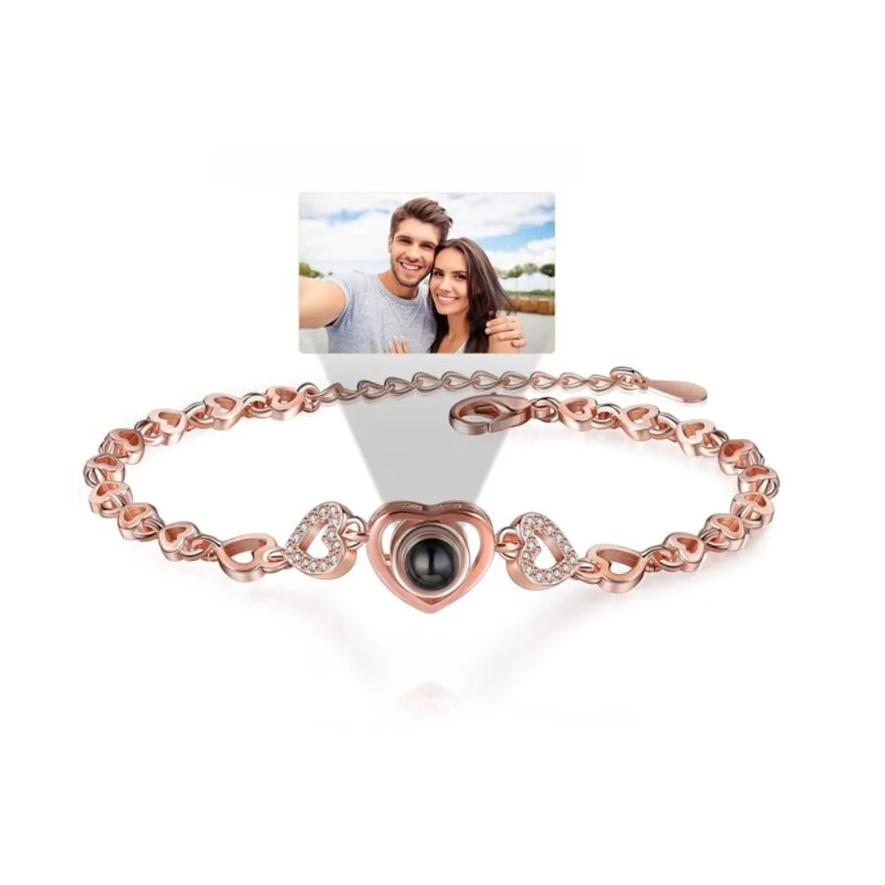 Bracelet Personnalisé avec Photo - Or Rose