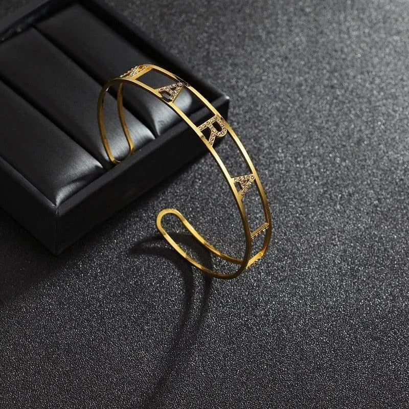 Bracelet Personnalisé - Ecriture brillante / Or rosé