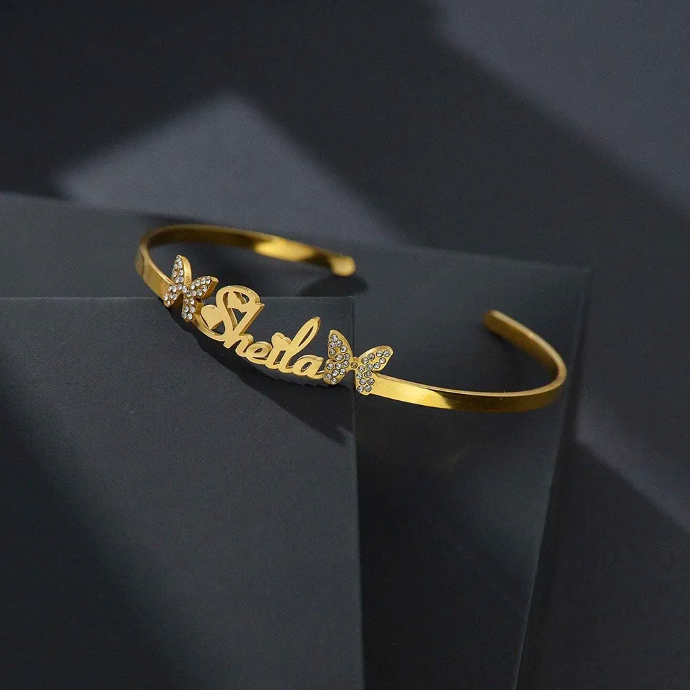 Bracelet Personnalisé - Papillon / Or rosé