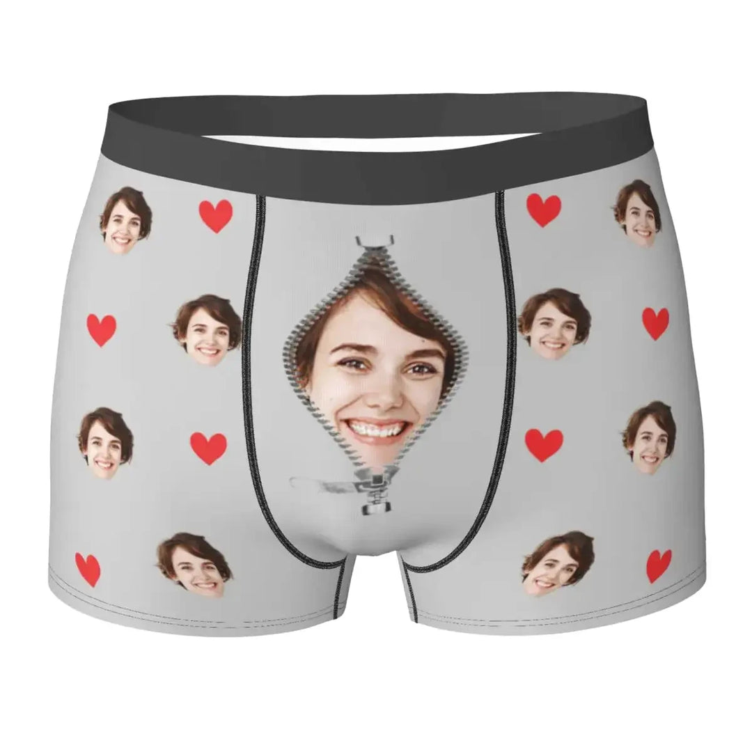 Caleçon Personnalisable Tête Gris Clair