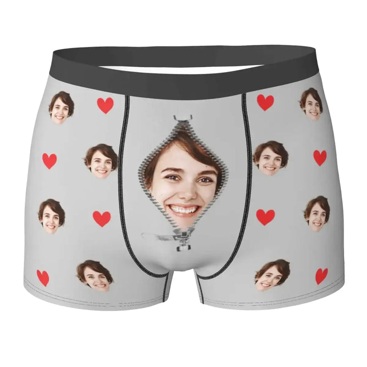 Caleçon Personnalisable Tête Gris Clair