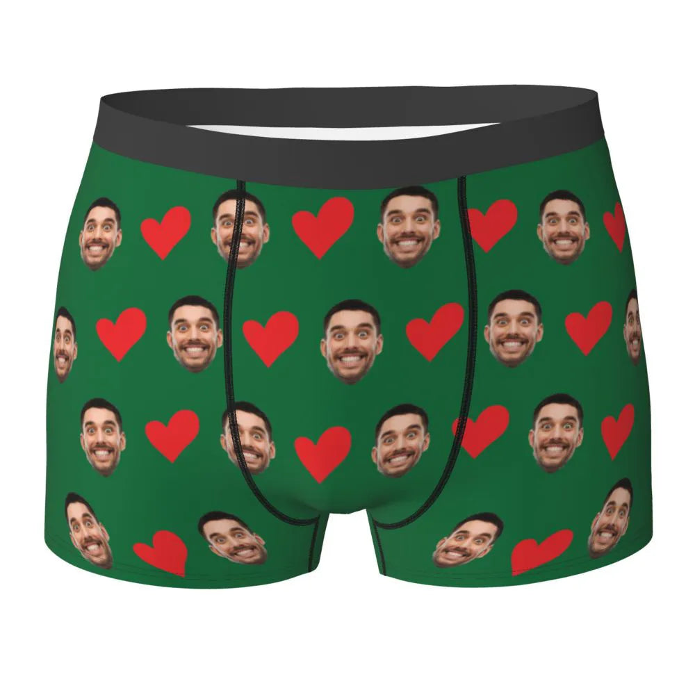 Caleçon Personnalisé Visage - Vert / XXL