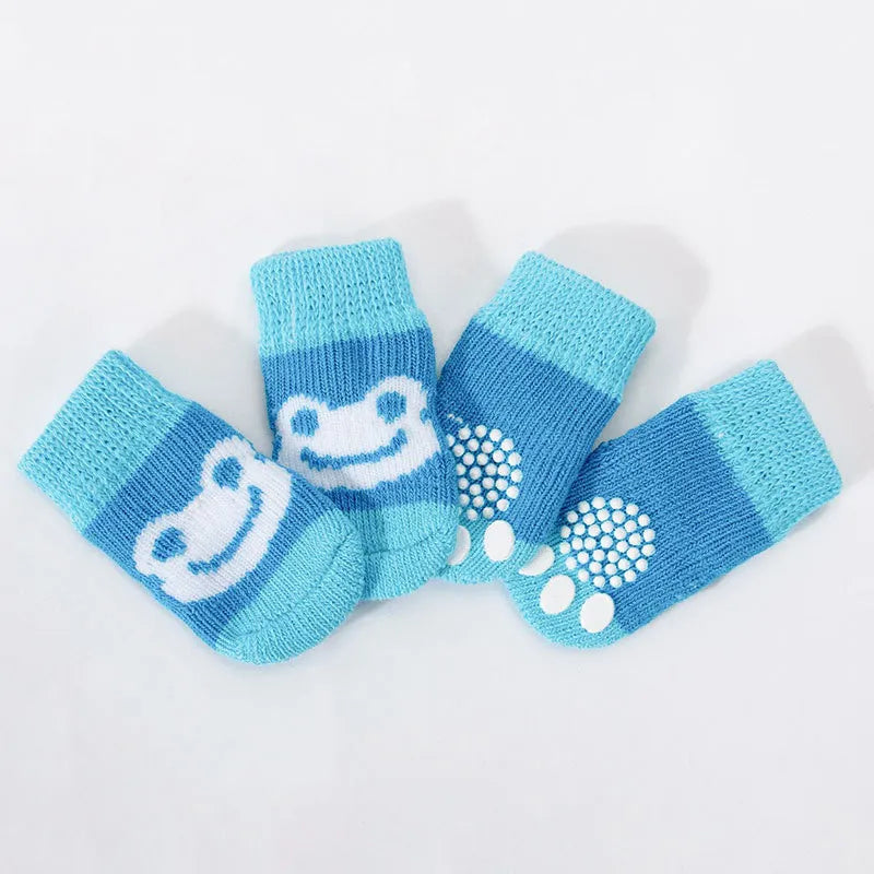 Chaussette Antidérapante Chien - Bleu / L (Largeur de 3.5cm)