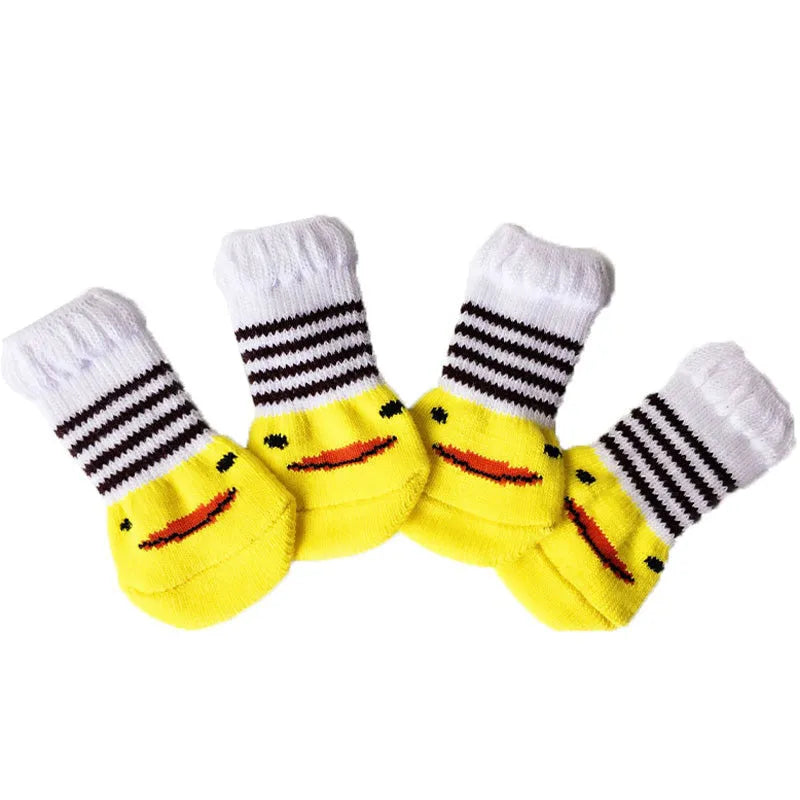 Chaussette Antidérapante Chien - Jaune / L (Largeur de 3.5cm)