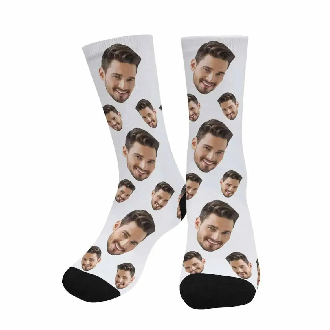 Chaussettes Têtes Personnalisées - Blanc