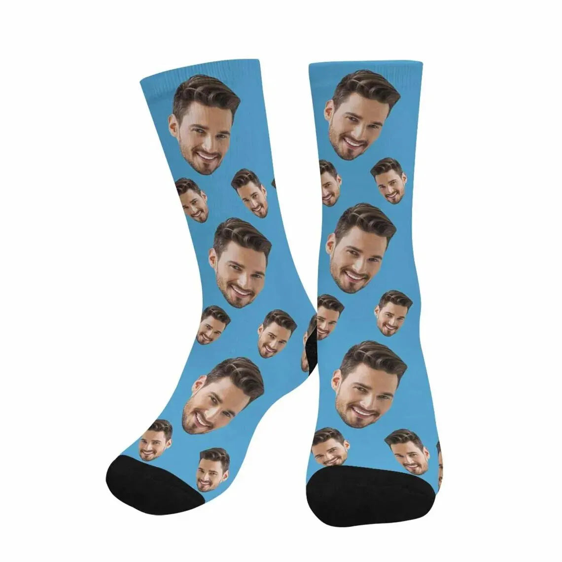 Chaussettes Têtes Personnalisées - Bleu Canard