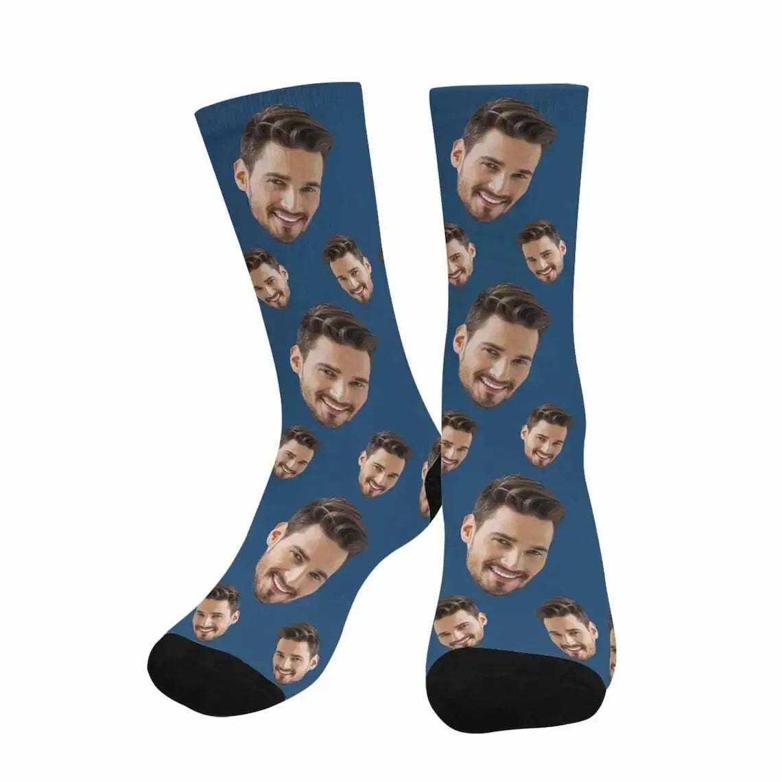 Chaussettes Têtes Personnalisées - Bleu