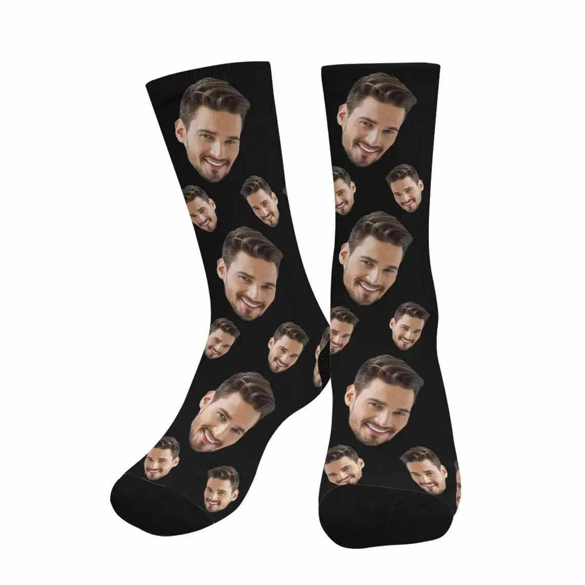 Chaussettes Têtes Personnalisées - Noir