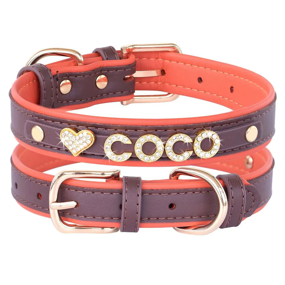 Collier Chat Personnalisé Prénom - Marron / L