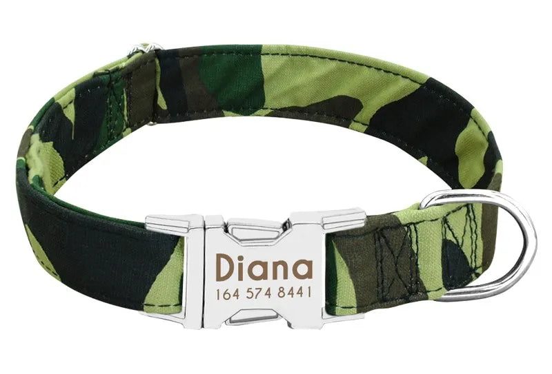 Collier Chien Personnalisé Prénom - Motif Militaire / L