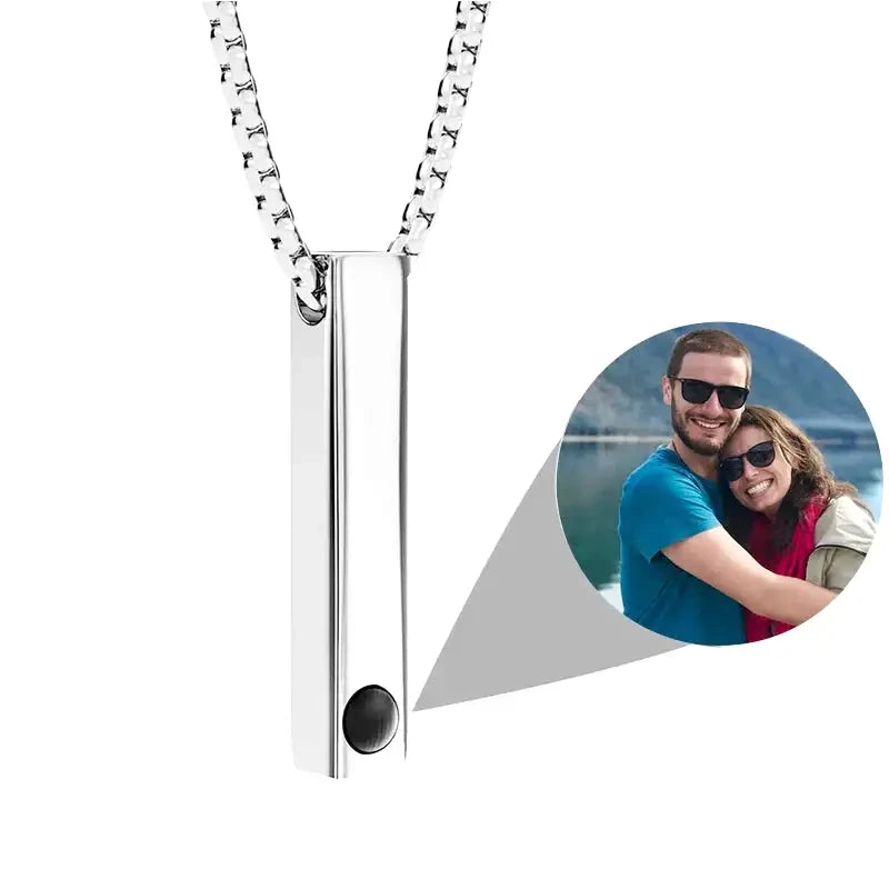 Collier Homme Photo Argent