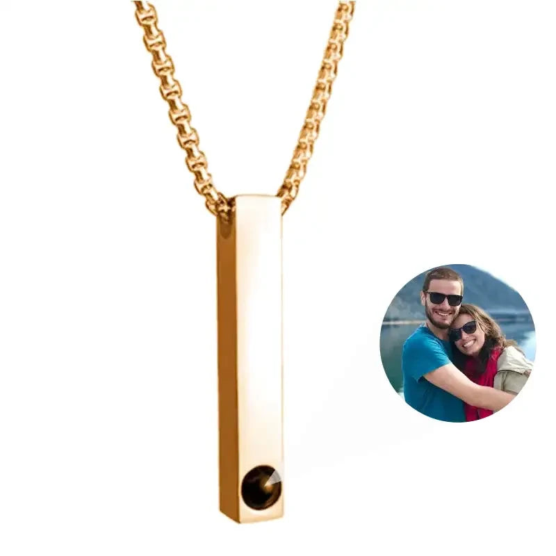 Collier Homme Photo Or Rose