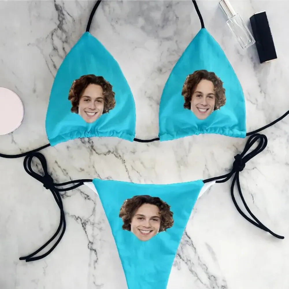 Maillot de Bain Personnalisé Femme - Visage uniquement / Vert