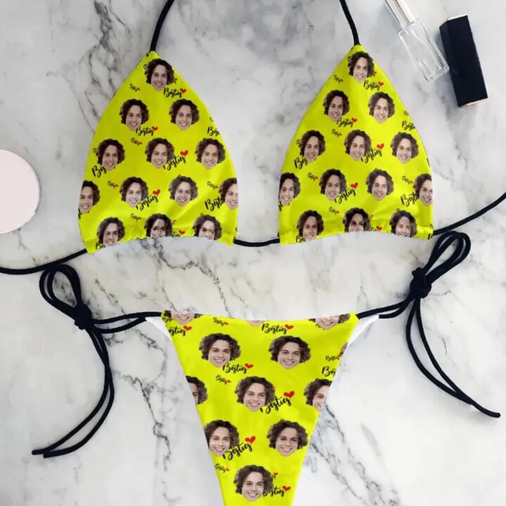 Maillot de Bain Personnalisé Femme - Besties / Vert