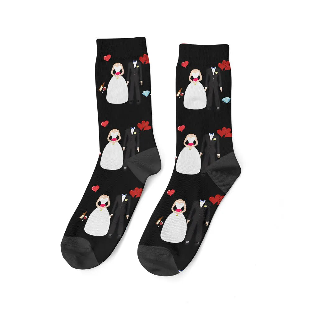 Paire de Chaussettes Couple et Mariage - Noir