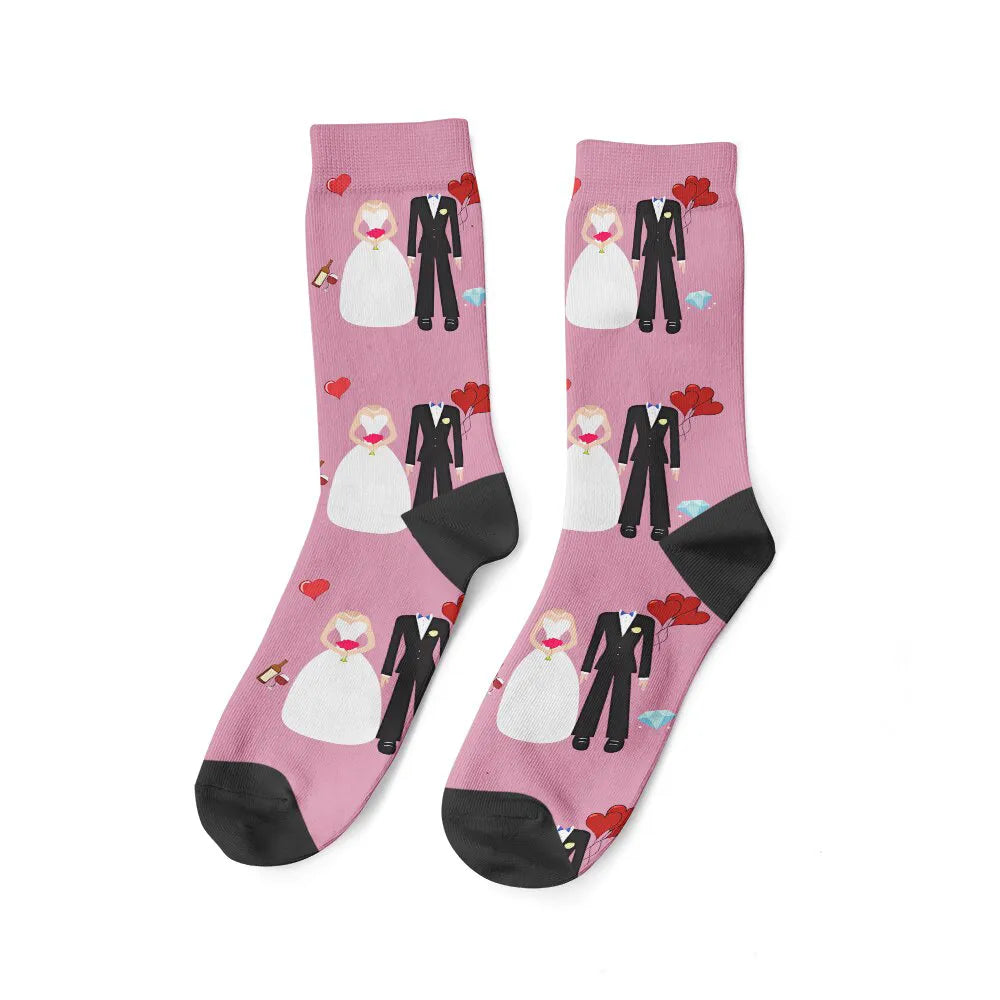 Paire de Chaussettes Couple et Mariage - Rose