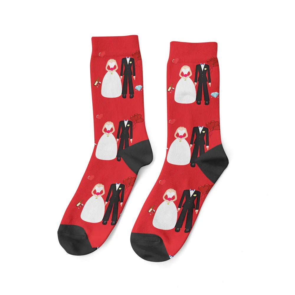 Paire de Chaussettes Couple et Mariage - Rouge