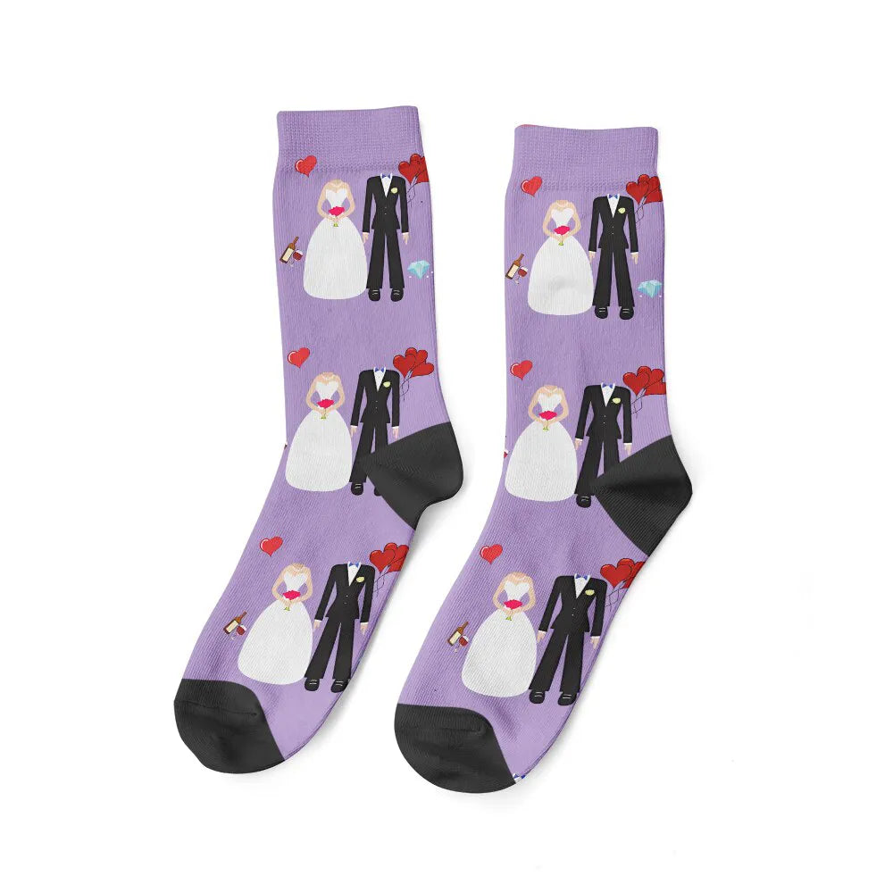 Paire de Chaussettes Couple et Mariage - Violet