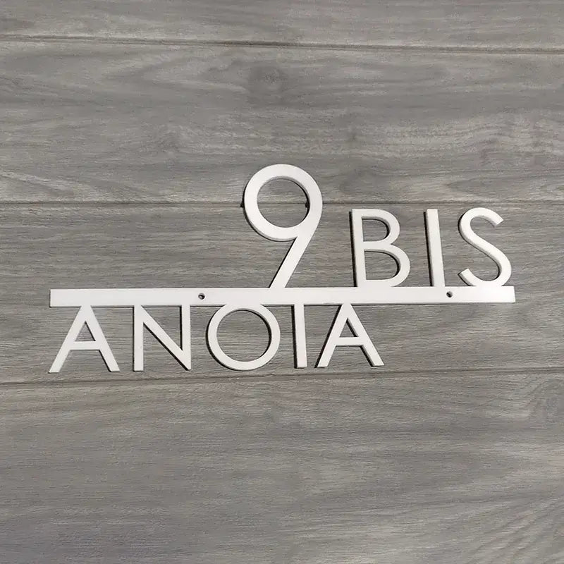 Plaque Adresse Personnalisée - Blanc / 50x22cm