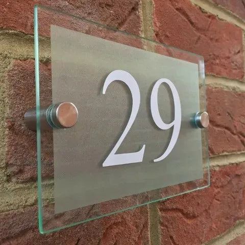 Plaque de Numéro de Maison - Blanc / 25x15cm