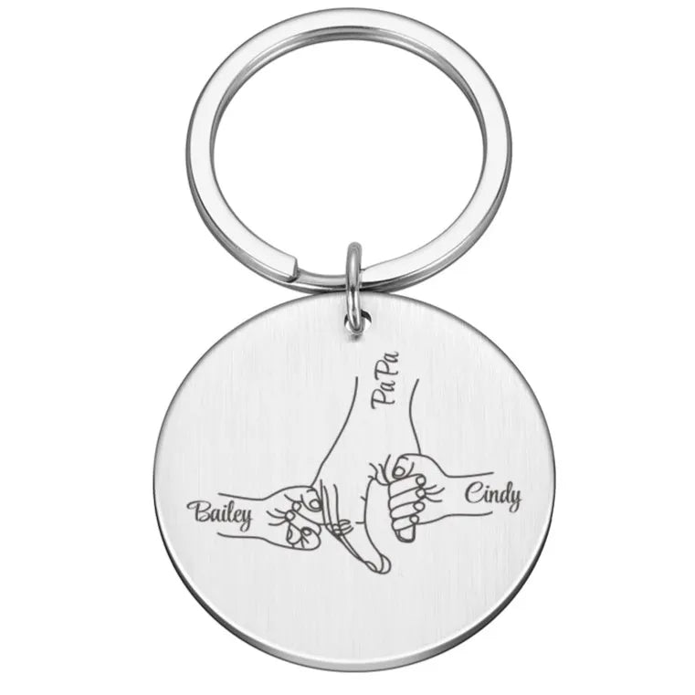 Porte Clés Personnalisé Famille - 2 / Or rosé