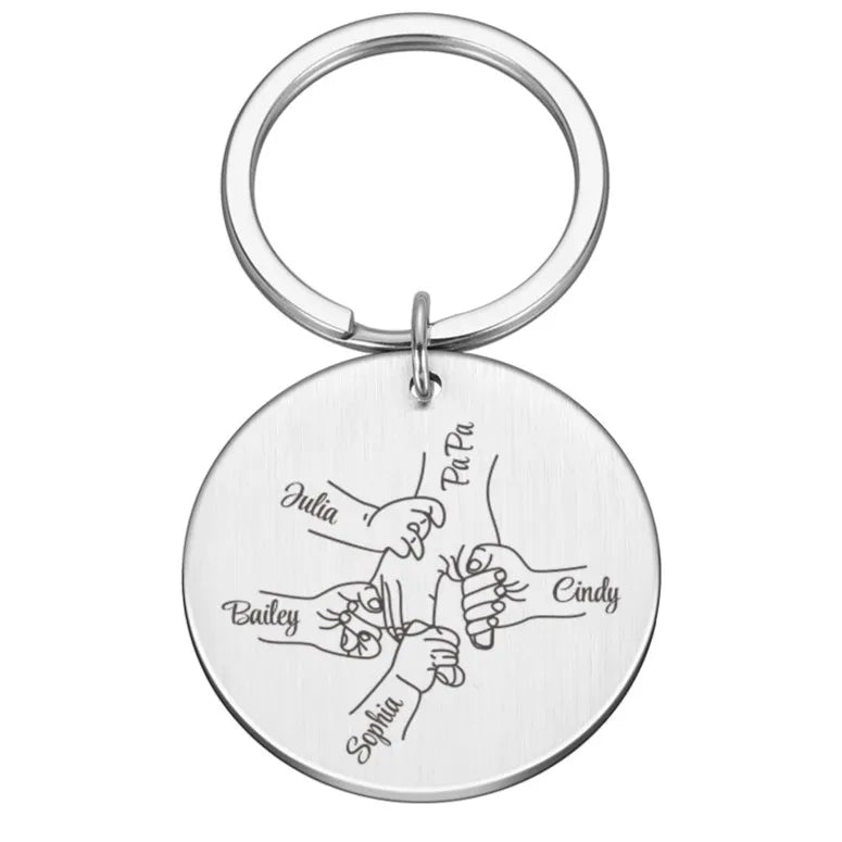 Porte Clés Personnalisé Famille - 4 / Or rosé