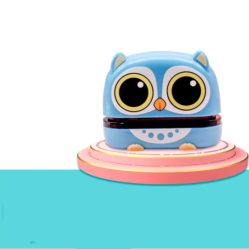 Tampon Personnalisé Vêtement - Hibou / Bleu