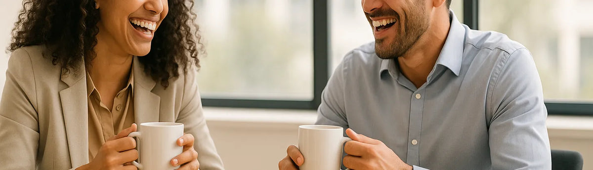 Collègues partageant un moment convivial au bureau