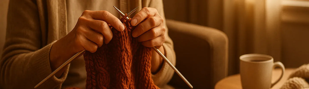 Grand-mère tricotant dans un salon chaleureux
