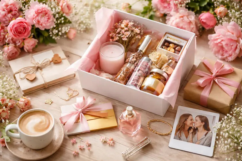 Idées originales de cadeaux pour la fête des mères 2026 avec coffret cadeau, fleurs et accessoires élégants