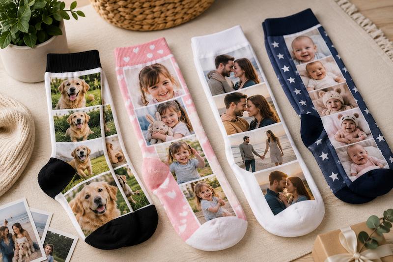 chaussettes personnalisées plusieurs photos